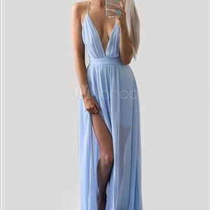 Blue sheer maxi dress